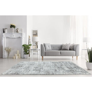 Orion OR05 Abstract Modern Distressed Textured Soft-Touch Metallic Shimmer Silver/Grey/Cream Rug-Asiatic Carpets-Rug Love - The Most Loved Rug Store